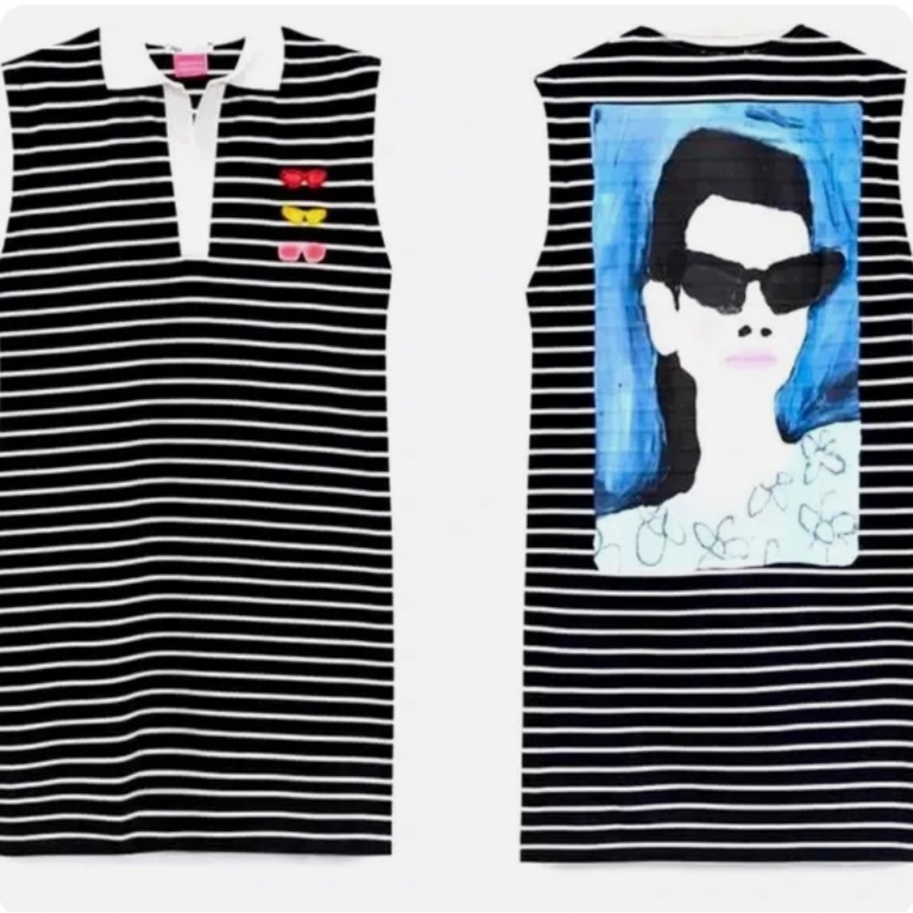 NWT ZARA NATACHA PASCHAL STRIPED DRESS POLO BLOGGERS SMALL 🕶️ Host Pick - Picture 2 of 6